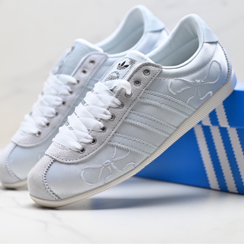 adidas White Low-Top Trefoil Sneakers